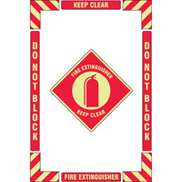 "Fire Extinguisher" Floor Marking Kit, Adhesive, English with Pictogram Ontario Packaging