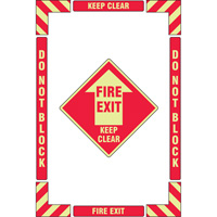 "Fire Exit" Floor Marking Kit, Adhesive, English with Pictogram SGY038 | Ontario Packaging