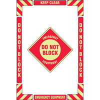 "Emergency Equipment" Floor Marking Kit, Adhesive, English with Pictogram Ontario Packaging