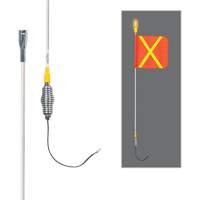 All-Weather Super-Duty Warning Whips with Constant LED Light, Spring Mount, 3' High, Orange with Reflective X SGY855 | Ontario Packaging