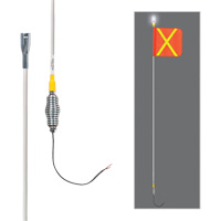 All-Weather Super-Duty Warning Whips with Constant LED Light, Spring Mount, 10' High, Orange with Reflective X SGY859 | Ontario Packaging