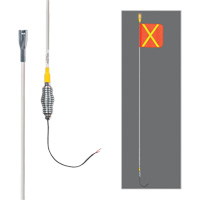 All-Weather Super-Duty Warning Whips with Constant LED Light, Spring Mount, 12' High, Orange with Reflective X SGY860 | Ontario Packaging