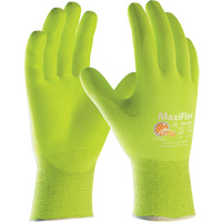 Gants sans coutures haute visibilit&eacute; ATG MaxiFlex Ultimate, Grand, R&ecirc;vetement Nitrile, Calibre 15, Enveloppe en Nylon/&eacute;lasthanne Ontario Packaging