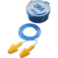 E-A-R Ultrafit Premolded Earplugs, Corded, Pair - Plastic Case, 25 dB NRR, One-Size Ontario Packaging