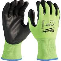 High-Visibility Cut-Resistant Gloves, Size Small, 15 Gauge, Nitrile/Polyurethane Coated, Polyethylene Shell, ANSI/ISEA 105 Level 2 Ontario Packaging