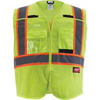Flagman Safety Vest, High Visibility Lime-Yellow, Medium/Small Ontario Packaging