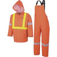 R85 Element FR FR 3-Piece Safety Rain Suit, PVC, Small, High-Visibility Orange Ontario Packaging
