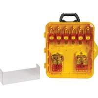 Lockout Station with Keyed Different Nylon Safety Lockout Padlocks, Plastic Padlocks, 12 Padlock Capacity, Padlocks Included Ontario Packaging