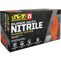 Gants robustes jetables, 9/Moyen, Nitrile, 8 mils, Sans poudre, Orange Ontario Packaging