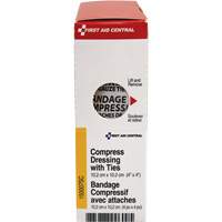 SmartCompliance<sup>®</sup> Refill Compress Pressure Bandage with Ties, 4" L x 4" W SHC031 | Ontario Packaging