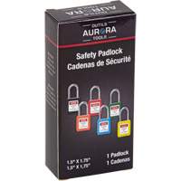 Verrou de s&eacute;curit&eacute;, Noir, Cl&eacute;s diff&eacute;rentes, Thermoplastique, Largeur de 1-1/2" Ontario Packaging