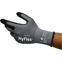 Gants anti-coupures HyFlex 11-571, Taille 5, Calibre 15, Rev&ecirc;tement Nitrile, Enveloppe en Nylon/PEHP/Spandex, ASTM ANSI niveau A4/EN 388 niveau D Ontario Packaging