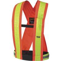 5593 Safety Sash, High Visibility Orange, Yellow Reflective Colour, One Size Ontario Packaging