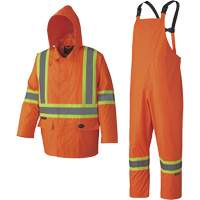 5608 Combinaison de pluie imperm&eacute;able 210D, Polyester/PVC, Petit, Orange haute visibilit&eacute; Ontario Packaging