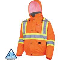 5032 Waterproof Winter Quilted Safety Bomber Jacket, Polyester, High Visibility Orange, Small Ontario Packaging
