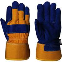 Blue Insulated Fitter's Gloves, One Size, Split Cowhide Palm, Boa Inner Lining SHE771 | Ontario Packaging