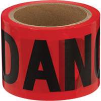 Danger Tape, Bilingual, 3" W x 200' L, 1.5 mils, Black on Red SHE797 | Ontario Packaging