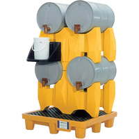 Ultra-Drum Rack 4-Drum Containment System without Drain, 53" L x 53" W x 77.8" H, 3000 US gal. Capacity Ontario Packaging