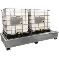 Ultra-Twin IBC Spill Pallet en acier, Capacit&eacute; de d&eacute;versement 370 gal. US, 103,8" x 26,8" x 51,1" Ontario Packaging