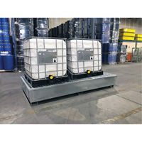 Ultra-Twin IBC Spill Pallet en acier, Capacit&eacute; de d&eacute;versement 370 gal. US, 103,8" x 26,8" x 51,1" Ontario Packaging