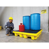 4-Drum Nestable Ultra-Spill Pallet&reg;, 66 US gal. Spill Capacity, 51" x 51" x 10" Ontario Packaging