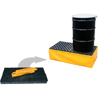 2-Drum Flexible Ultra-Spill Pallet&reg;, 66 US gal. Spill Capacity, 48" x 24" x 14" Ontario Packaging