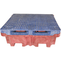 4-Drum Ultra-Spill King&reg; Flat Deck Spill Pallet, 85 US gal. Spill Capacity, 51" x 51" x 17.5" Ontario Packaging