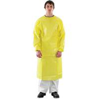 AlphaTec<sup>®</sup> 3000 Apron with Ultrasonically Welded Sleeves, Yellow SHG458 | Ontario Packaging