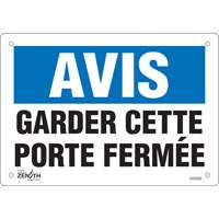"Porte fermée" Sign, 7" x 10", Vinyl, French SHG592 | Ontario Packaging