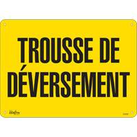 "Trousse de d&eacute;versement" Sign, 10" x 14", Plastic, French Ontario Packaging