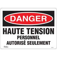 "Haute tension" Sign, 10" x 14", Vinyl, French SHG599 | Ontario Packaging