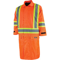 Imperm&eacute;able long avec capuchon amovible, Nylon/PVC, Petit, Orange haute visibilit&eacute; Ontario Packaging