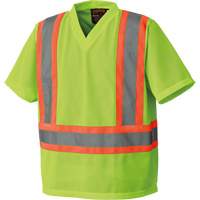 5993P Mesh Safety T-Shirt, Polyester, Small, High Visibility Lime-Yellow Ontario Packaging