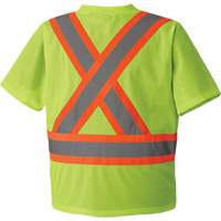 5993P Mesh Safety T-Shirt, Polyester, Small, High Visibility Lime-Yellow Ontario Packaging