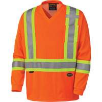6984 Traffic Micro Mesh Long-Sleeved Safety Shirt, Small, High Visibility Orange Ontario Packaging