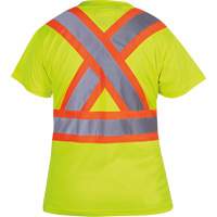 6949 Women's Bird's-Eye Safety T-Shirt, Polyester, X-Small, High Visibility Lime-Yellow Ontario Packaging