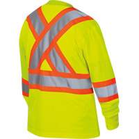 6969 Women's Bird's-Eye Long-Sleeved Safety Shirt, Polyester, X-Small, High Visibility Lime-Yellow Ontario Packaging