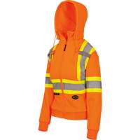 6924W Women's Fleece Hoodie with Zipper, Polyester, X-Small, High Visibility Orange Ontario Packaging