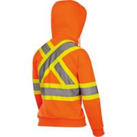 6924W Women's Fleece Hoodie with Zipper, Polyester, X-Small, High Visibility Orange Ontario Packaging