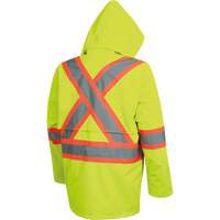 5628 The Rock  Waterproof Safety Jacket, Polyester/Polyurethane, High Visibility Lime-Yellow, Small Ontario Packaging
