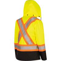 5021BBW Women's  7-in-1 Waterproof Jacket with Hood, Polyester/Polyurethane, High Visibility Lime-Yellow, X-Small Ontario Packaging