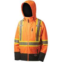 5220 Softshell Waterproof Premium  Safety Jacket, Polyester, High Visibility Orange, 2X-Large Ontario Packaging