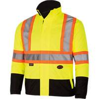 5771 Waterproof Reversible Safety Jacket, Polyester/Polyurethane, High Visibility Lime-Yellow, Small Ontario Packaging