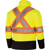 5771 Waterproof Reversible Safety Jacket, Polyester/Polyurethane, High Visibility Lime-Yellow, Small Ontario Packaging