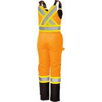 5040BBW Women's High-Visibility Waterproof Safety Overalls, Polyester, X-Small, Black/High Visibility Orange Ontario Packaging