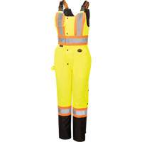 5041BBW Women's High-Visibility Waterproof Safety Overalls, Polyester, X-Small, Black/High Visibility Lime-Yellow Ontario Packaging