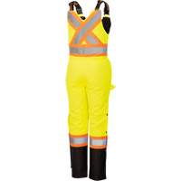 5041BBW Women's High-Visibility Waterproof Safety Overalls, Polyester, X-Small, Black/High Visibility Lime-Yellow Ontario Packaging