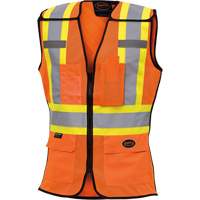 486 Women's High-Visibility Safety Tear-Away Vest, High Visibility Orange, X-Small, Polyester Ontario Packaging