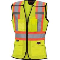 489 Women's High-Visibility Safety Tear-Away Vest, High Visibility Lime-Yellow, X-Small, Polyester Ontario Packaging