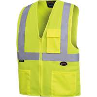 Safety Vest with 2" Tape, High Visibility Lime-Yellow, 4X-Large, Polyester, CSA Z96 Class 2 - Level 2 SHI027 | Ontario Packaging